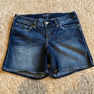 Silver jeans, shorts,size 14